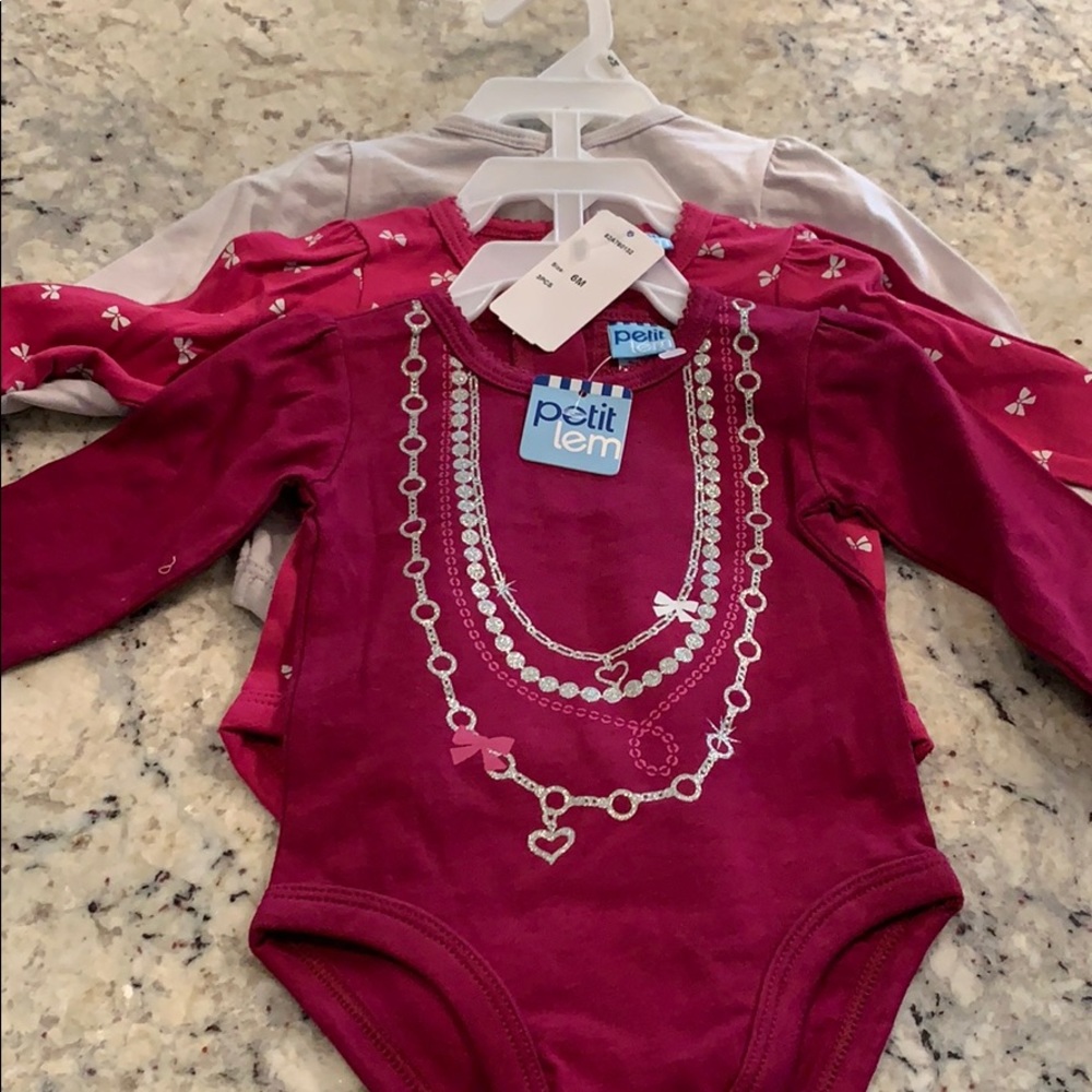 NWT Petit Lem Onsie 3 pack size 6 months